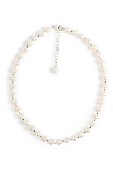 Pearl and Silver Bead Necklace