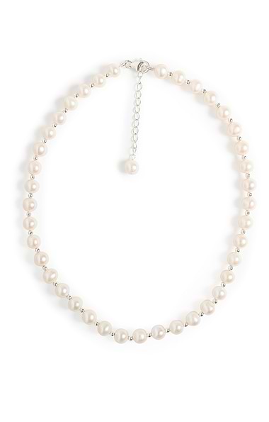 Pearl and Silver Bead Necklace