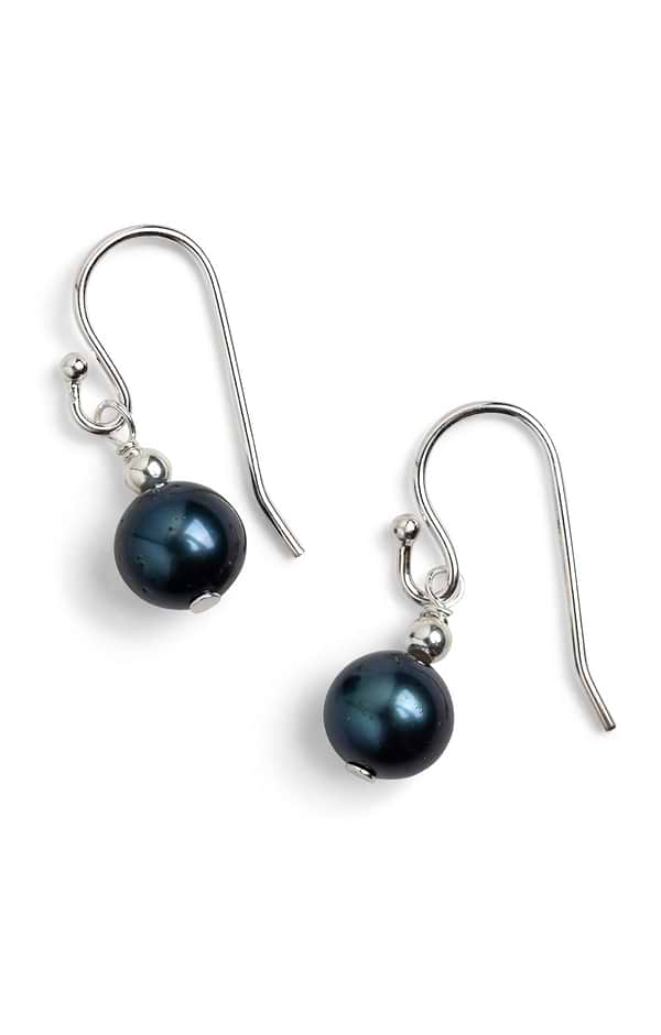 Pearl and Silver Bead Earrings