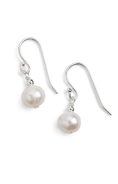 Pearl and Silver Bead Earrings