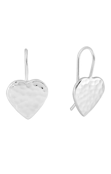 Textured Heart Hook Earrings
