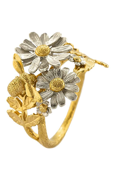 Ladies Alex Monroe Posy Bloom Bee Ring