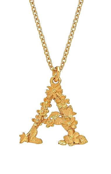 Alex Monroe Floral Letter Necklace