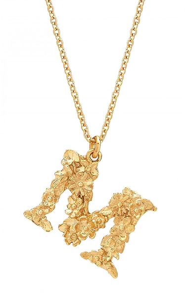 Alex Monroe Floral Letter Necklace