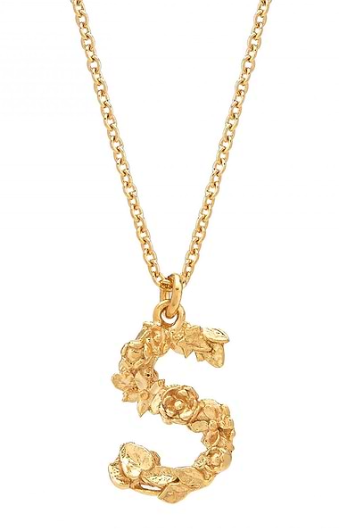 Alex Monroe Floral Letter Necklace