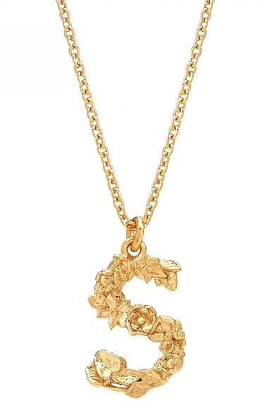 Alex Monroe Floral Letter Necklace