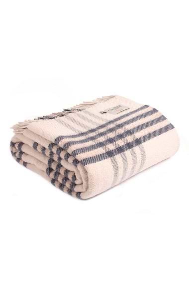 Pure New Wool Hex Check Throw