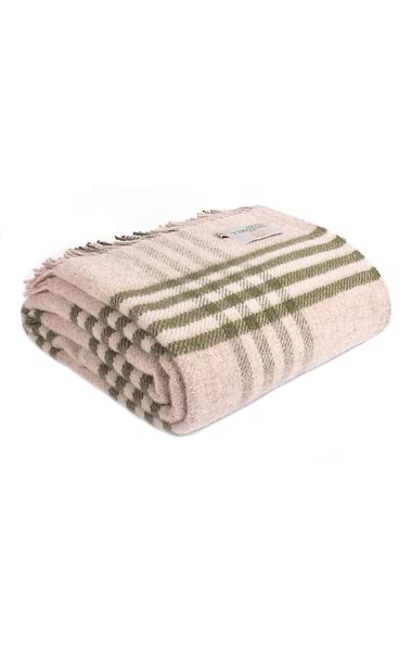Pure New Wool Hex Check Throw