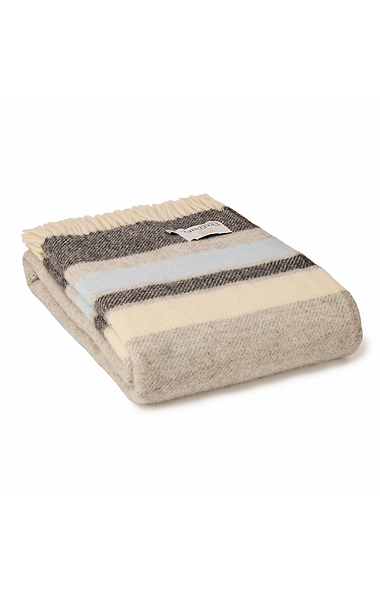 Pure New Wool British Woven Alaska Stripe Throw