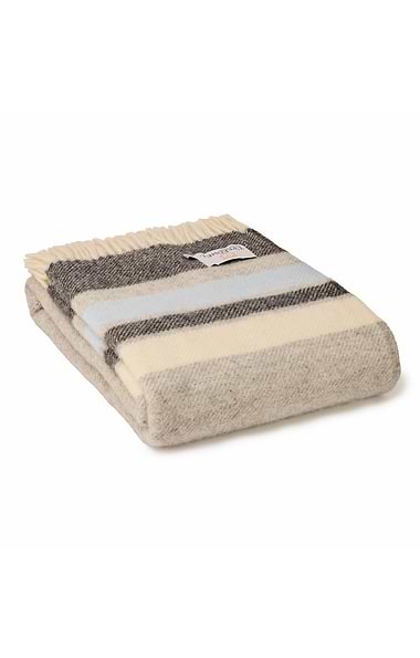 Pure New Wool British Woven Alaska Stripe Throw