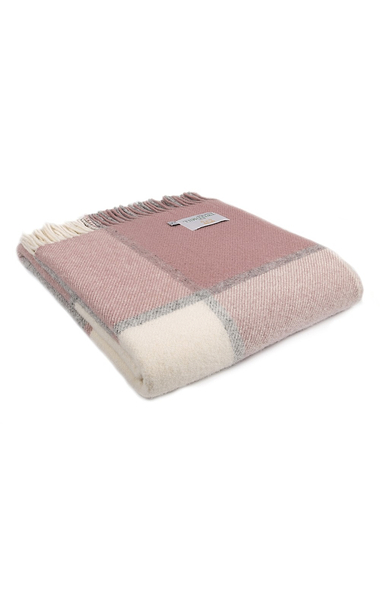 Pure New Wool Block Check Throw