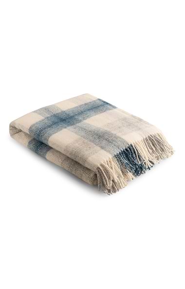 Pure New Wool Meadow Check Throw