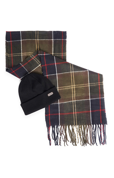 Men's Barbour Swinton Beanie and Scarf Gift Set