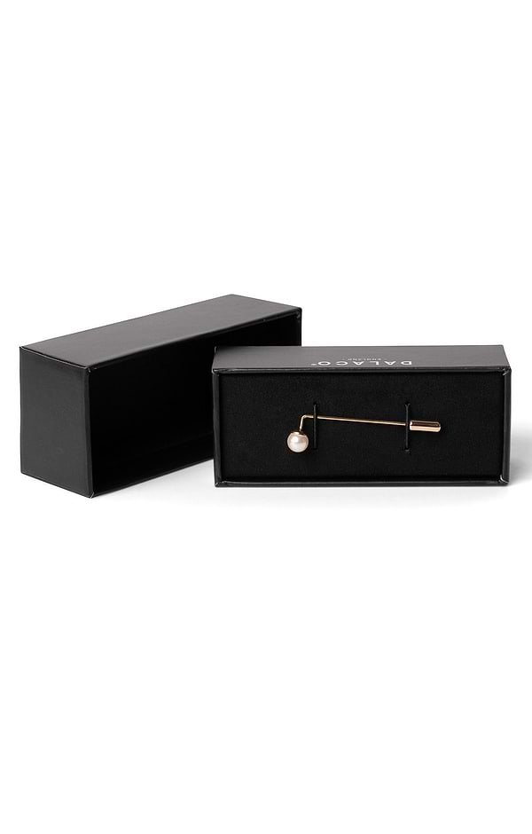 Men's Gold-Tone Pearl Lapel Pin