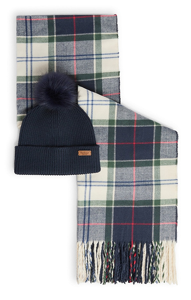 Ladies Barbour Dover Beanie & Scarf Set