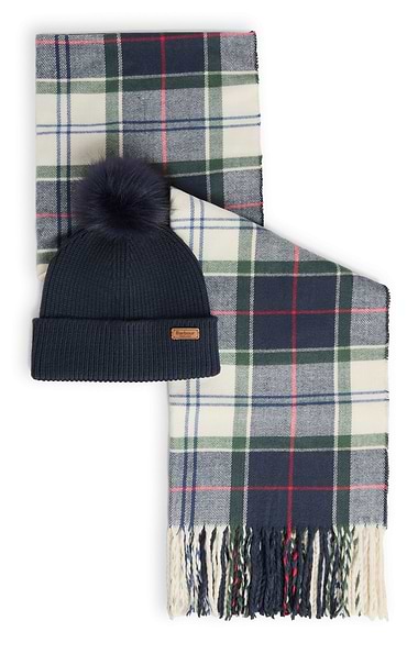 Ladies Barbour Dover Beanie & Scarf Set