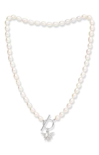 Pearls of the Orient Pearl and Bee Necklace