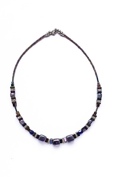 Mishe Hematite & Ceramic Necklace