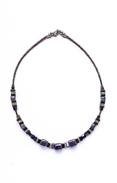 Mishe Hematite & Ceramic Necklace