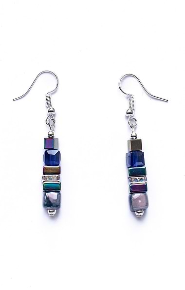 Mishe Hematite & Ceramic Earrings