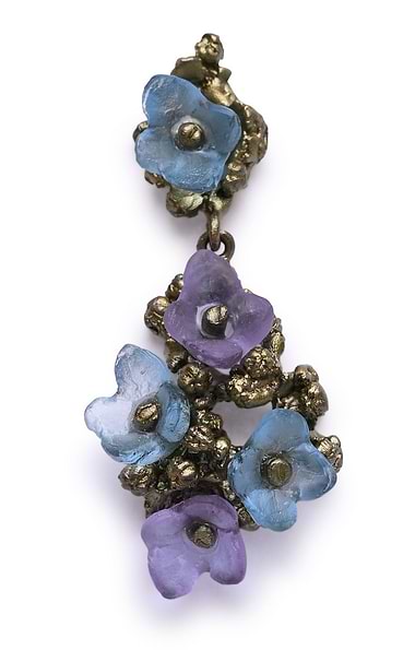 Michael Michaud Hydrangea Teller Blue Earrings