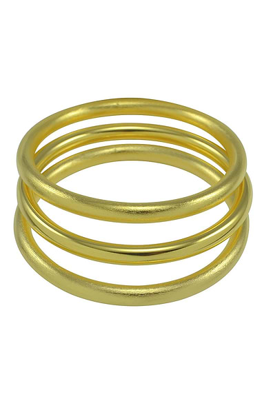 Ladies Zoey Brushed 18K Gold Plate Three Bangles Set