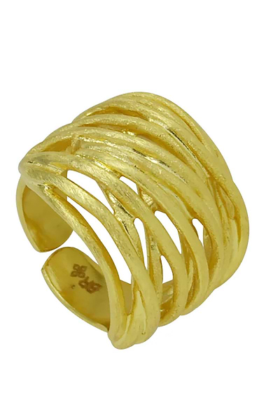 Ladies Onda 18k Gold Plate Adjustable Tangled Ring