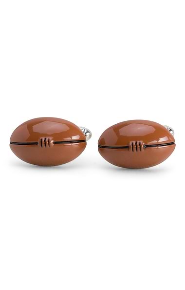 Men's Brown Rugby Ball Cufflinks