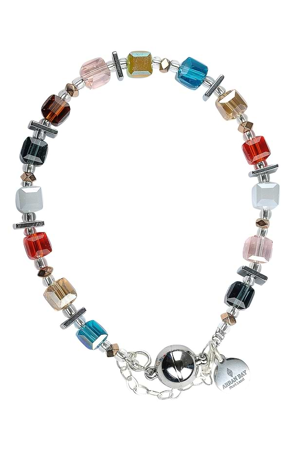 Arran Bay Hematite & Glass Bead Magnetic Clasp Bracelet
