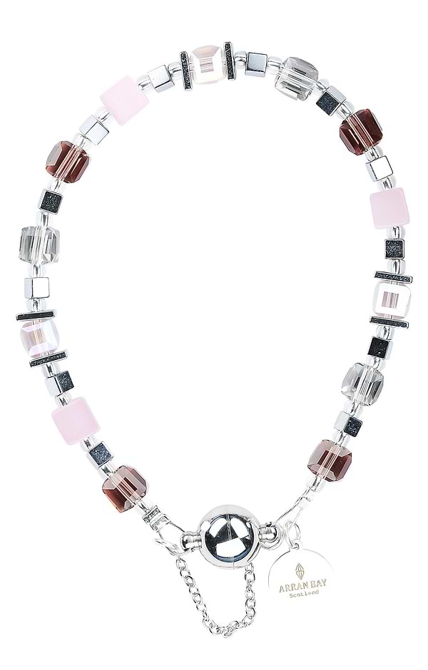 Arran Bay Hematite & Glass Bead Magnetic Clasp Bracelet