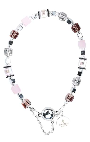 Arran Bay Hematite & Glass Bead Magnetic Clasp Bracelet