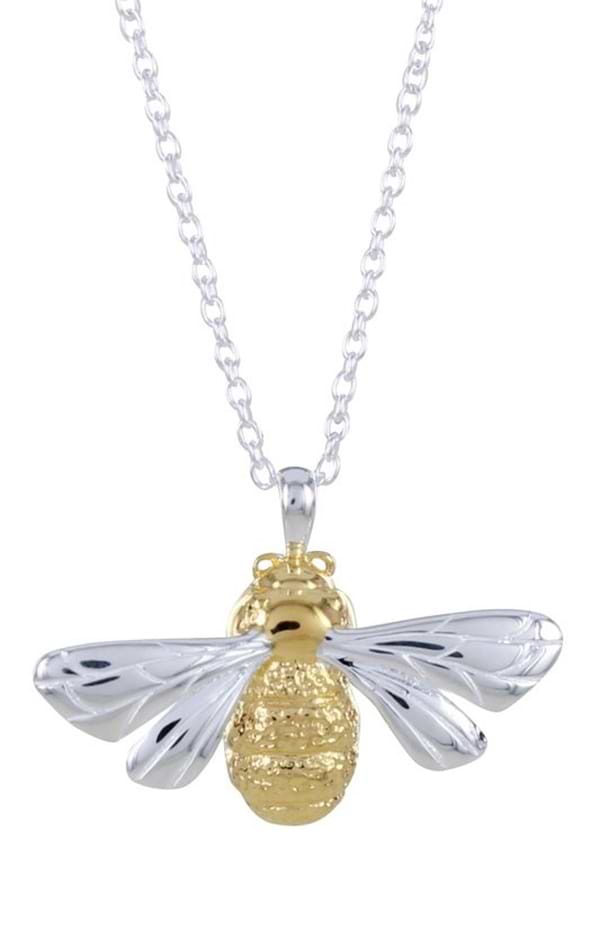 Sterling Silver and Gold Plated Queen Bee Necklace