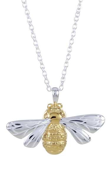 Sterling Silver and Gold Plated Queen Bee Necklace