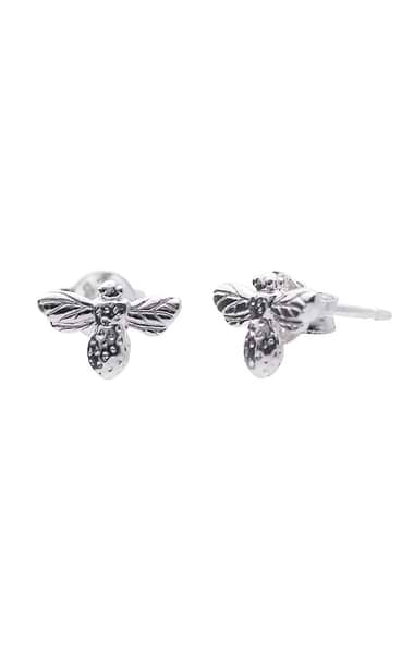 Reeves & Reeves Sterling Silver Bumblebee Stud Earrings