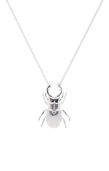 Reeves & Reeves Sterling Silver Stag Beetle Necklace