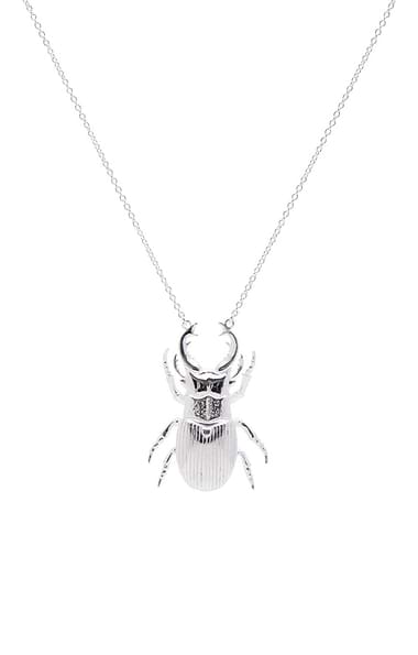 Reeves & Reeves Sterling Silver Stag Beetle Necklace