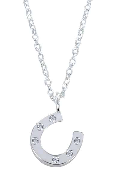 Reeves & Reeves Horseshoe Charm Necklace with Cubic Zirconia Detail