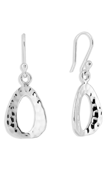 Hammered Triangle Drop Earrings