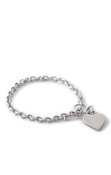 Silver Hearts Link Bracelet