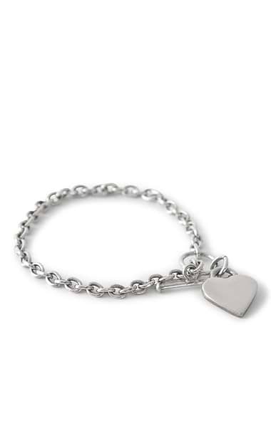 Silver Hearts Link Bracelet