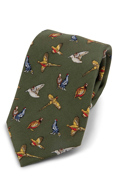 Men's Game Birds Silk Tie