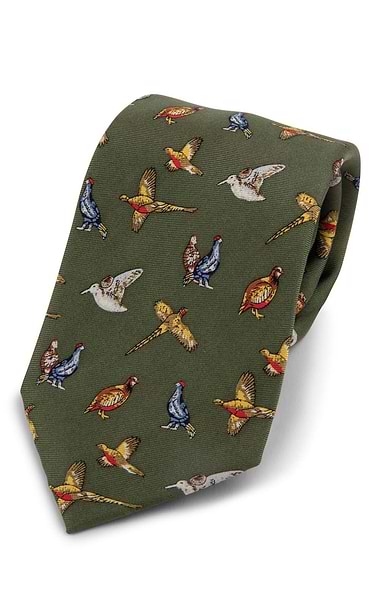 Men's Game Birds Silk Tie