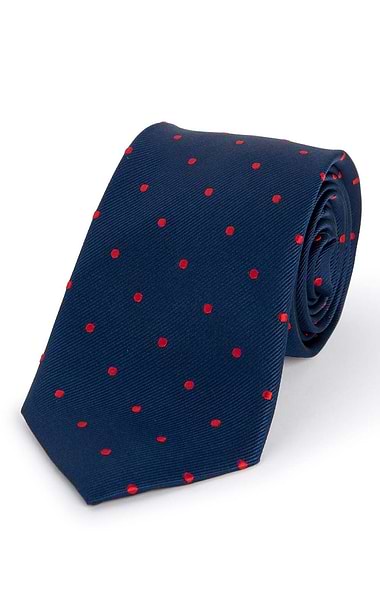 Men's Small Polka Dot Woven Silk Tie