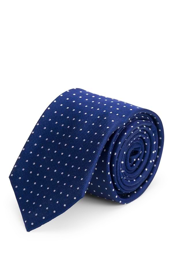 Men's Small Polka Dot Woven Silk Tie