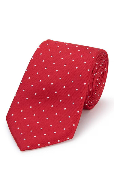 Men's Small Polka Dot Woven Silk Tie