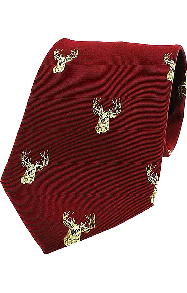 Men's Stags Head Woven Silk Tie
