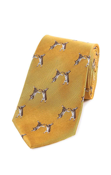 Men's Boxing Hares Woven Silk Tie