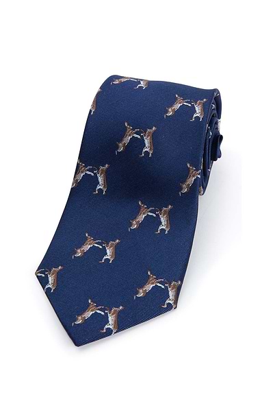 Men's Boxing Hares Woven Silk Tie