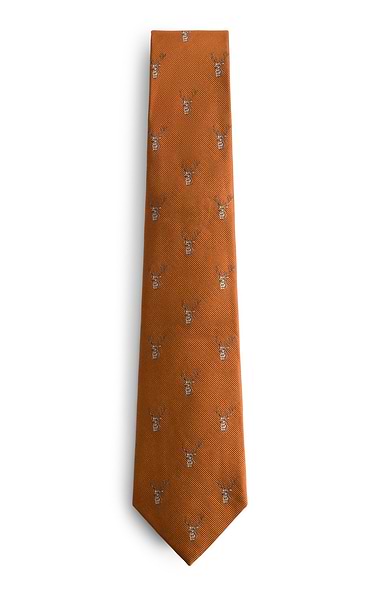 Men's Stag Head Woven Silk Tie