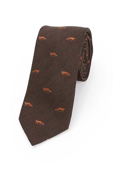 Men's Fox Herringbone Wool Tie